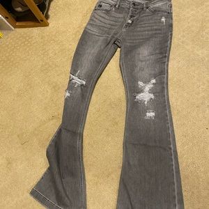 KanCan distressed mid-rise flare jeans- NWT